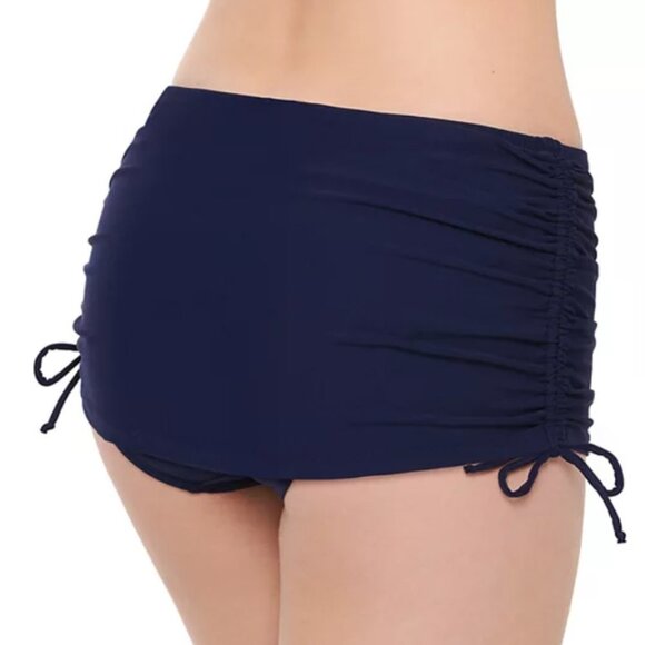 APT 9 Women’s Swim Skirt - Midnight Plus Side Tie Shirred Skirt - Picture 2 of 2